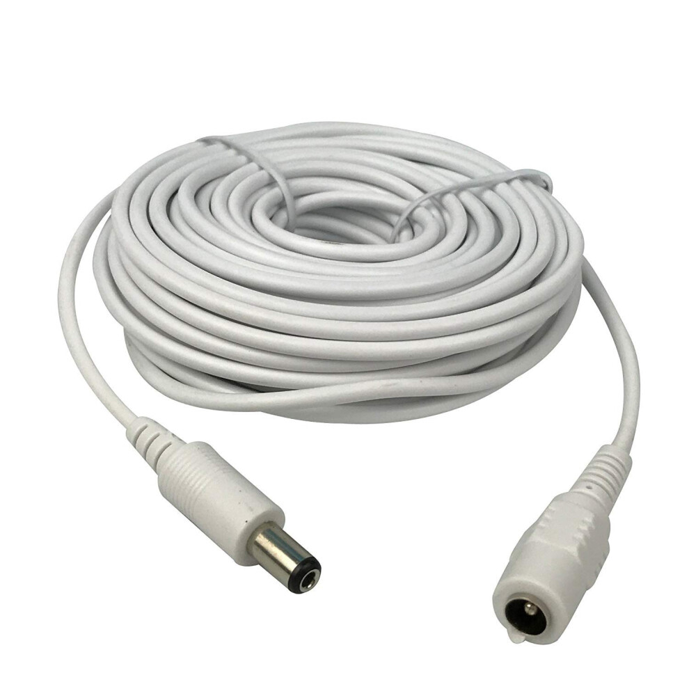 12V Dc Power Extension Cable 10M 2.1X5.5mm For Cctv Security And Ip Cameras White 9169991070384