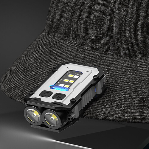 LED Keychain Flashlight with Dual Light Sources, Fast Charging Mini Hat Clip Torch for Outdoor 2
