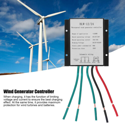 Wind Turbine Charge Controller 12V/24V 400W IP67 Waterproof Regulator for Battery Charging 2