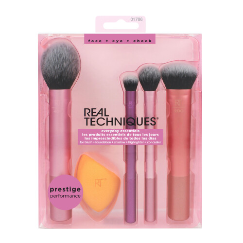 Real Techniques Real Techniques, Everyday Essentials, For Blush + Foundation + Shadow + Highlighter + Concealer,  5 Pieces