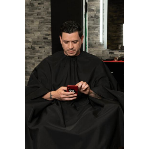 Barber Strong The Hands Free Barber Cape Solid Black