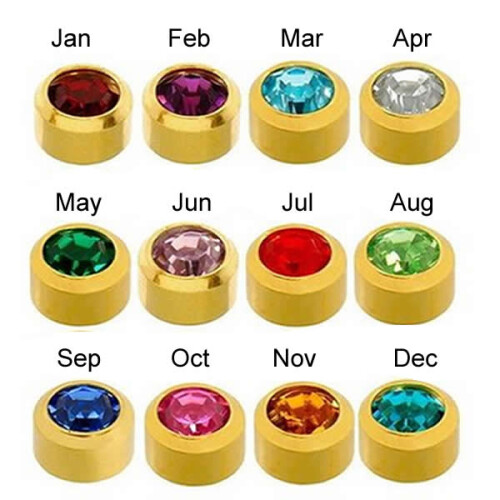 Caflon Birthstones Stud Earrings Gold Plated Assorted Colours Regular (12)