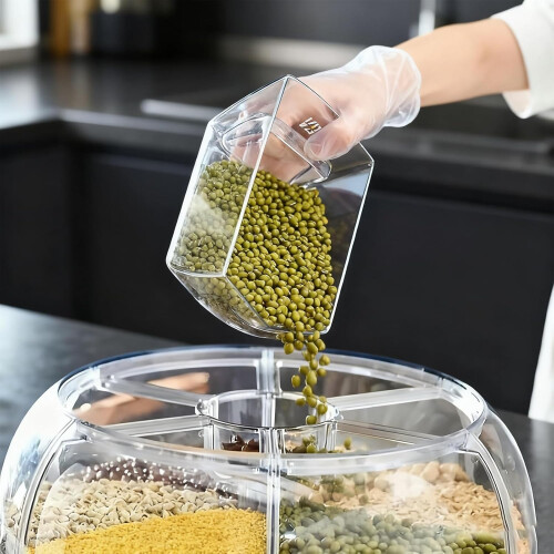 Rotating Candy Dispenser with 360 Smooth Rotation, Six Compartments, OneClick Release, Green 2