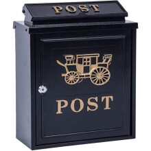 Vintage Wall Mounted Mailbox, Large Capacity Outdoor Galvanized Steel Letter Box for Home