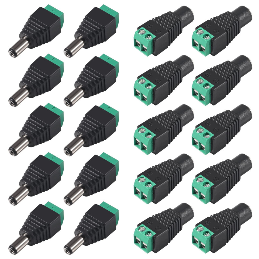 10 Pairs 5.5Mm X 2.1Mm Dc Power Connector 12V Male And Female Dc Barrel Plug For Led Strip Cctv 9169991070698