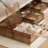 Under Bed Storage Box with Wheels, Stackable Plastic Container with Lid for Clothes Shoes Brown 1