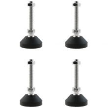 4PCS Adjustable M8 Furniture Leveling Feet with Nylon Base, Tilting Threaded Foot for Uneven Floors