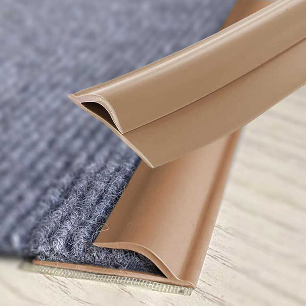 Floor Transition Strip Self Adhesive Pvc Carpet To Tile Threshold, Prevents Fraying, Brown 65.6Ft 9053599446071