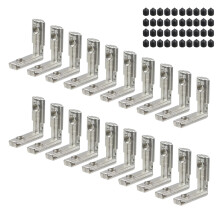 20Pcs Aluminum Extrusion Corner Bracket 2020 Series LShape Zinc Alloy Connector 24x24mm Silver