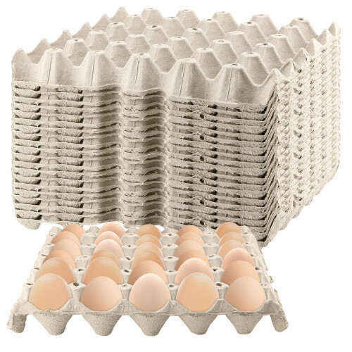 20 Pcs 30 Count Paper Pulp Egg Cartons for Large Eggs, Stackable Trays for Farm Fresh Storage