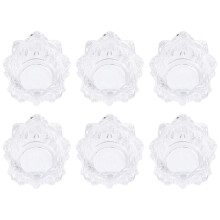 Flower Shaped Glass Tea Light Candle Holders Set of 6 Crystal Cups for Home and Party Decoration