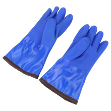 Waterproof Work Gloves with Thermal Fleece Lining for Winter, Non Slip Rubber Grip, Blue