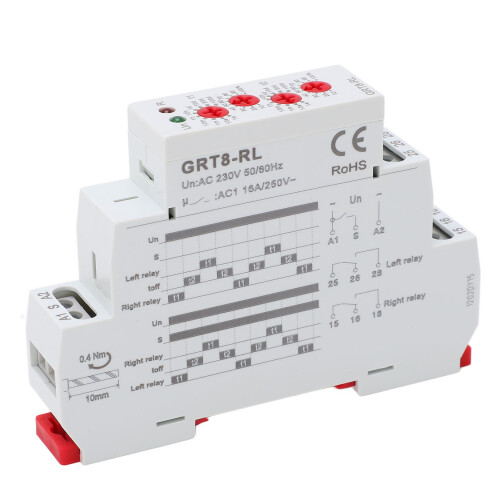 Adjustable Delay Timer Relay AC230V Dual Function Mode LED Status Indicator Flame Retardant ABS Housing35mm DIN Rail Compatible Long Range Timing 2