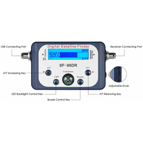 Satellite Signal Finder with Compass and LCD Display, Digital Dish Alignment Tool for RV Camping 1