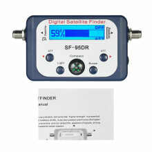Satellite Signal Finder with LCD Backlit Display and Compass for Dish Alignment
