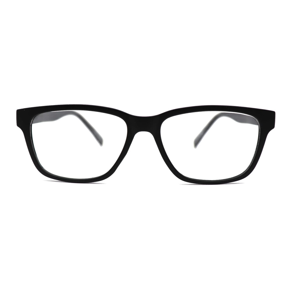 Black Matte Square Frame Reading Glasses 1.0 Diopter For Clear Closeup Viewing