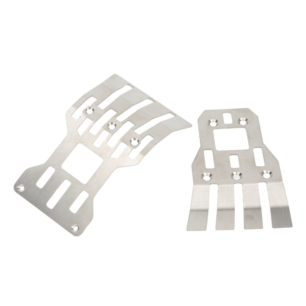 2Pcs Stainless Steel Rc Chassis Skid Plates For Arrma 1/7 Mojave Silver 8381383931290