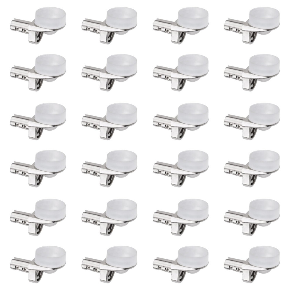 24Pcs Zinc Alloy Glass Shelf Bracket With Suction Cup, Right Angle Glass Clamp Shelf Support Pegs 9092120867787