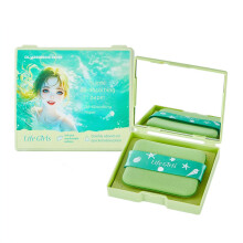 (7cmx6.3cmx1.6cm, Seaweed Green) 100 Counts Oil Blotting Papers 3 in 1 Oil Absorbing Sheets with Powder Puff and Mirror for Women Men