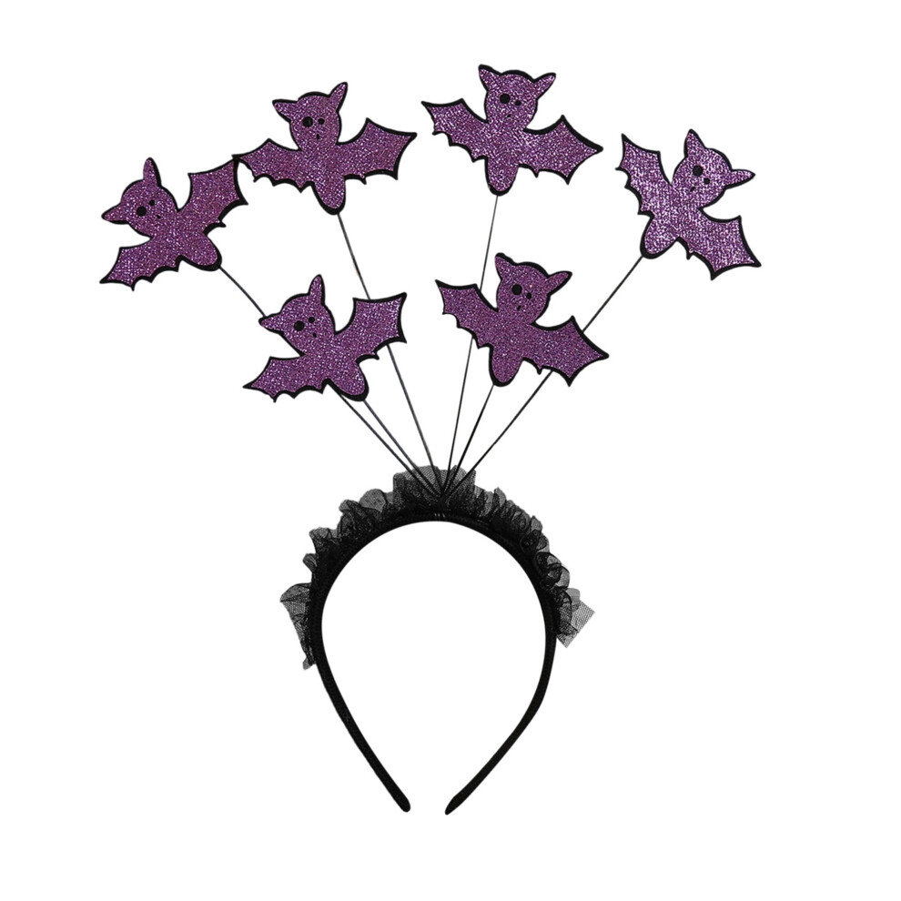 (One Size, Purple) Halloween Handband for Women Creative Glitter Pumpkin/Ghost Headpiece for Party Cosplay
