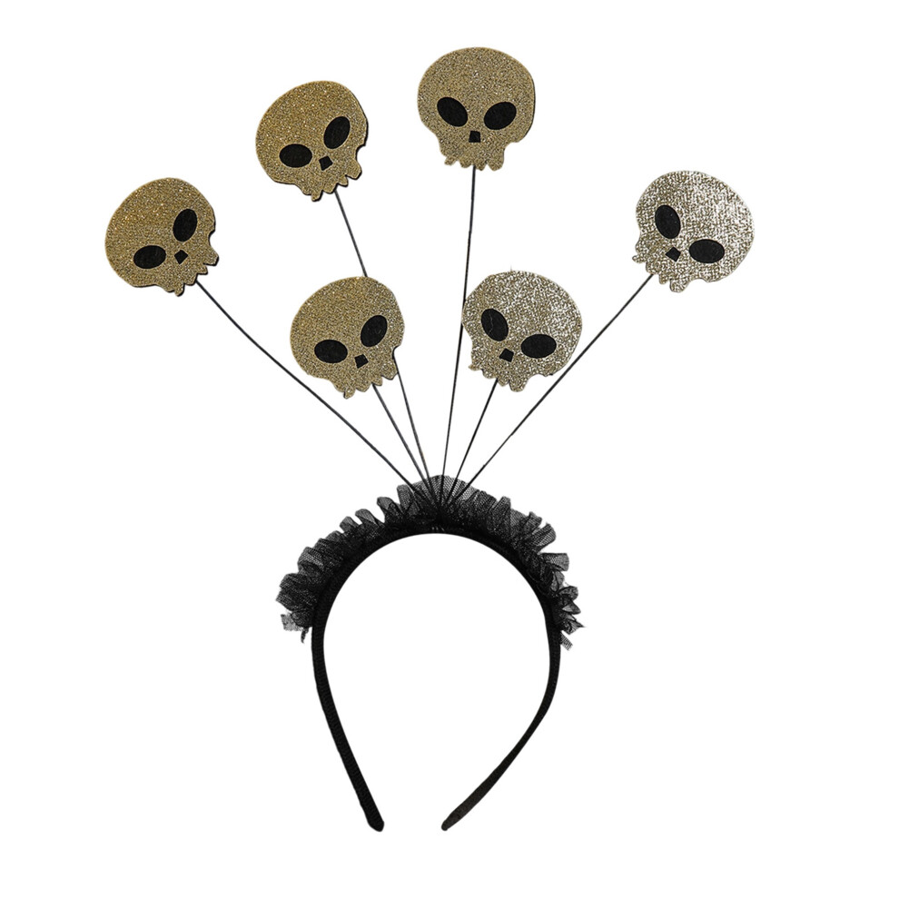 (One Size, light yellow) Halloween Handband for Women Creative Glitter Pumpkin/Ghost Headpiece for Party Cosplay