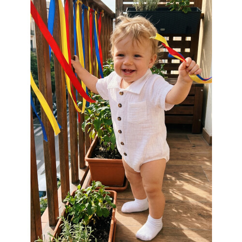 (9-12 Months, White) Combinaisons bébés filles été décontractés 1