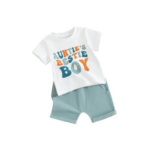 (2-3 Years, Blue) Completo estivo 2 pantaloncini elastici.