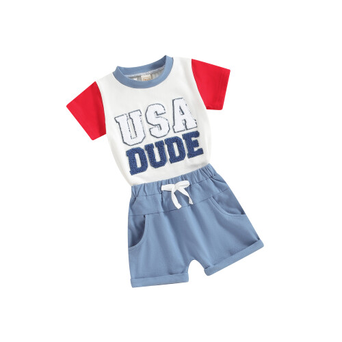 (0-6 Months, White) Ensemble short et de l'Indépendance