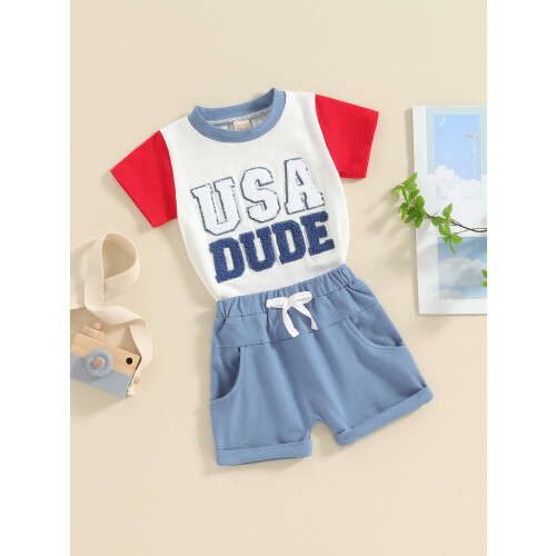 (12-18 Months, White) Ensemble short et de l'Indépendance 2