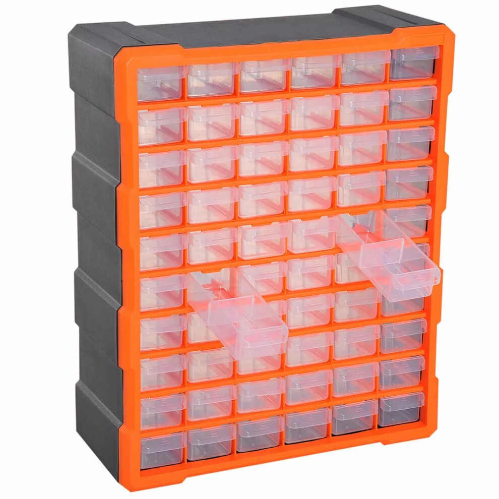 Dprodo 60 Drawer Parts Storage Cabinet - Multi-Compartment Nail Tool Organiser Box
