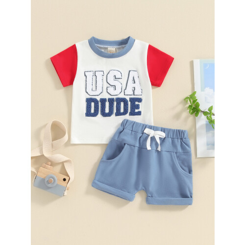 (12-18 Months, White) Ensemble short et de l'Indépendance 1