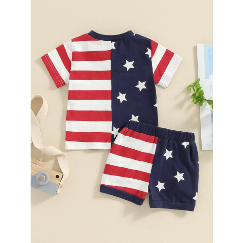 (0-6 Months, Red) Completo 4 luglio 2 pezzi. 2