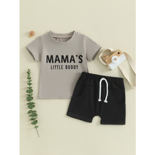 (18-24 Months, Dark Grey) Ensemble 2 pièces pour l'été. 1