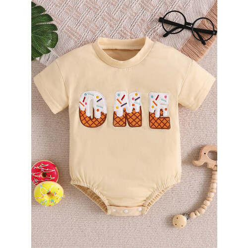 (0-3 Months, Apricot) Mono de verano Ropa adorable. 1