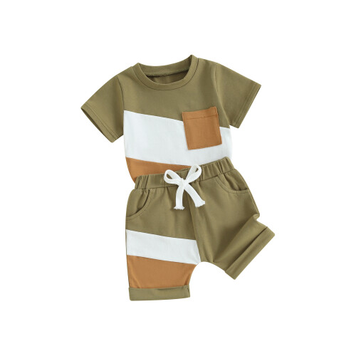 (3-4 Years, Army Green) Σετ παιδικών σορτς για νήπια