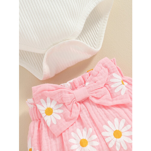 (3-6 Months, Pink) Conjunto de shorts de verão. 1
