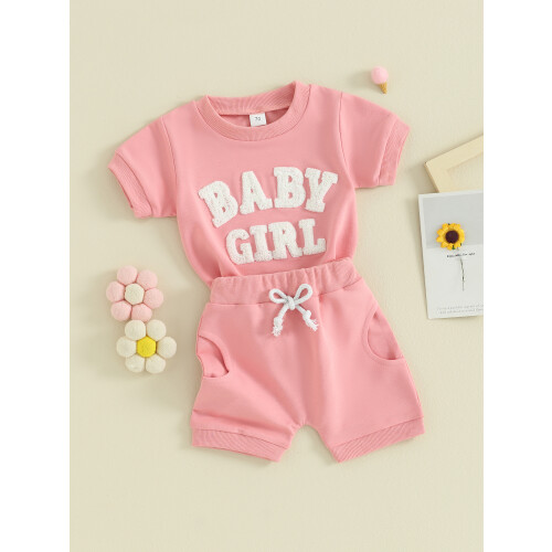 (2-3Y, Pink) Σετ 2 τεμαχίων + σορτς 2