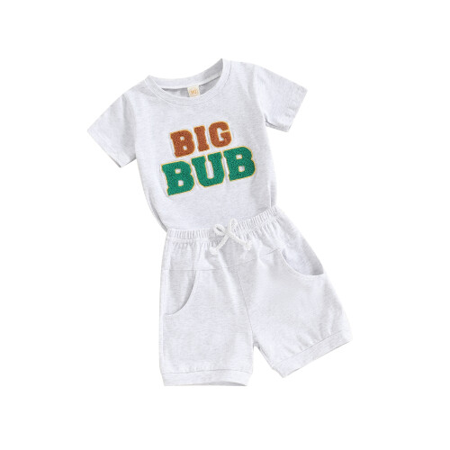 (4-5 Years, Gray) Ensemble 2 pièces pour l'été.