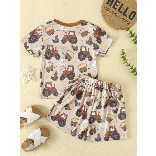 (6-12 Months, Khaki) Conjunto infantil de (2 peças) 2
