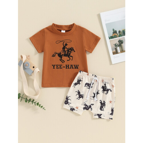 (12-18 Months, Beige) Σετ σορτς Western για νήπια 1