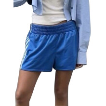 (M, Blue) Short rayé pour femme, coupe ample et décontractée, taille élastique, avec poches, idéal pour l'été