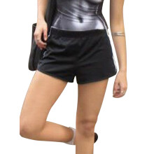 (M, Black) Short rayé pour femme, coupe ample et décontractée, taille élastique, avec poches, idéal pour l'été