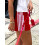 (L, Red) Γυναικείο Ριγέ Σορτς, το Καλοκαίρι 6