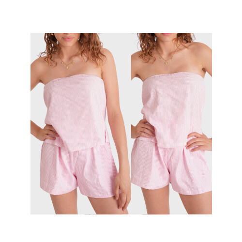 (S, Pink) Γυναικεία καλοκαιρινά σορτς 2 τεμαχίων 1