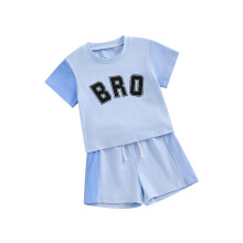 (12-18 Months, Blue) Babyjongen 2-delige set: contrasterende kleur