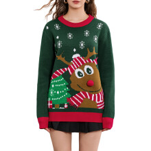 (M, Green Women) Pull de Noël et enfants