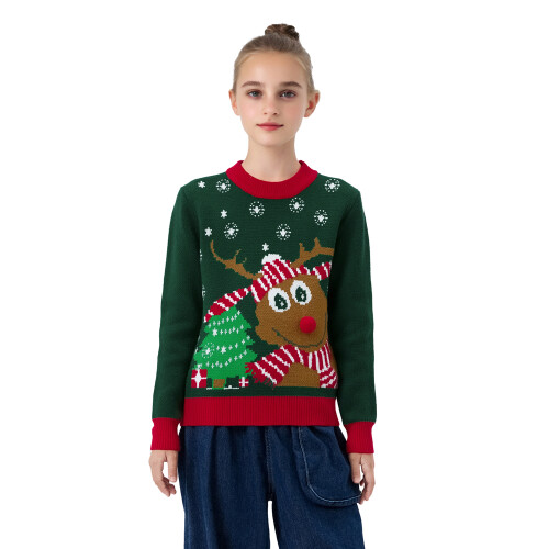 (3 Years, Green Kid) Pull de Noël et enfants