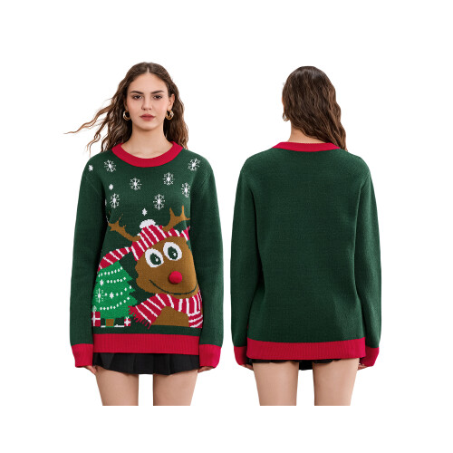 (M, Green Women) Pull de Noël et enfants 1