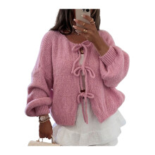 (S, Pink) Gilet cardigan ample pour l'automne.