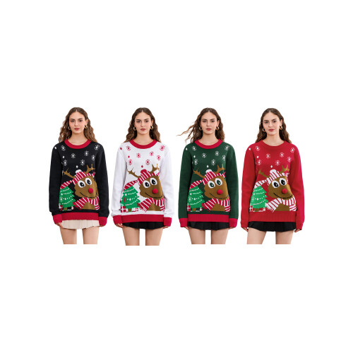 (S, Red Women) Pull de Noël et enfants 1
